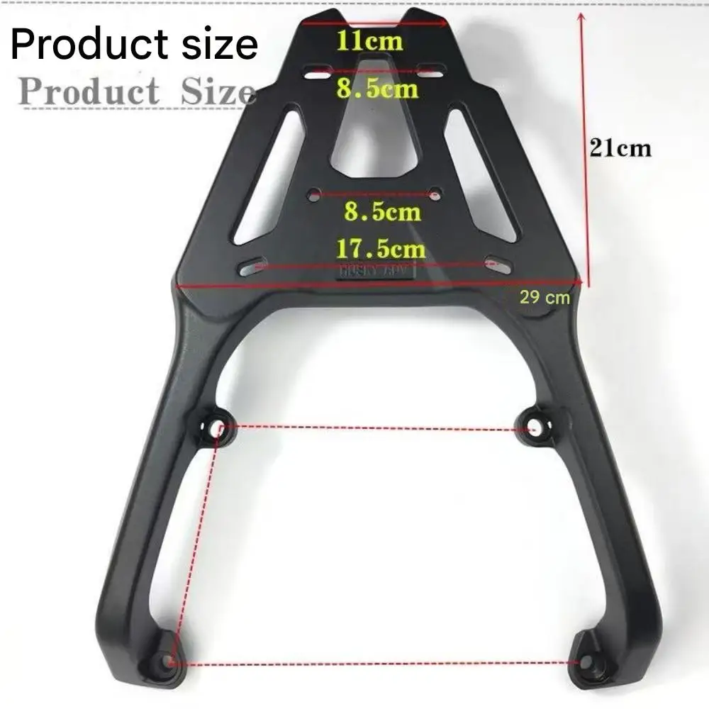 FOR SYM Husky ADV150 Rear Box Rack Matte Black Die-Cast Aluminum Alloy with Balanced Force Distribution Multiple Points Wear