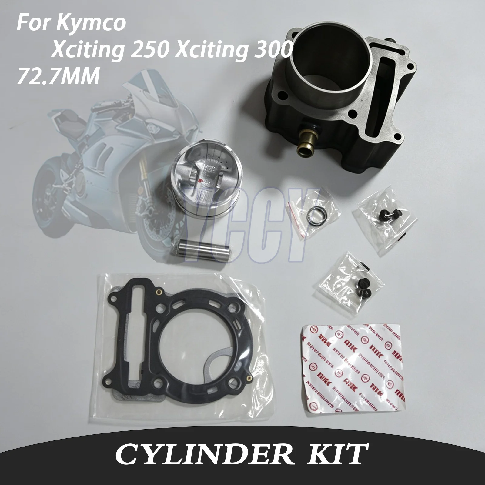 72.7MM Motorcycle Cylinder Kit Piston Rings Gasket For Kymco Xciting 250 CT250 ST250 MXU250 Xciting 300 Mongoose300 MAXXER300