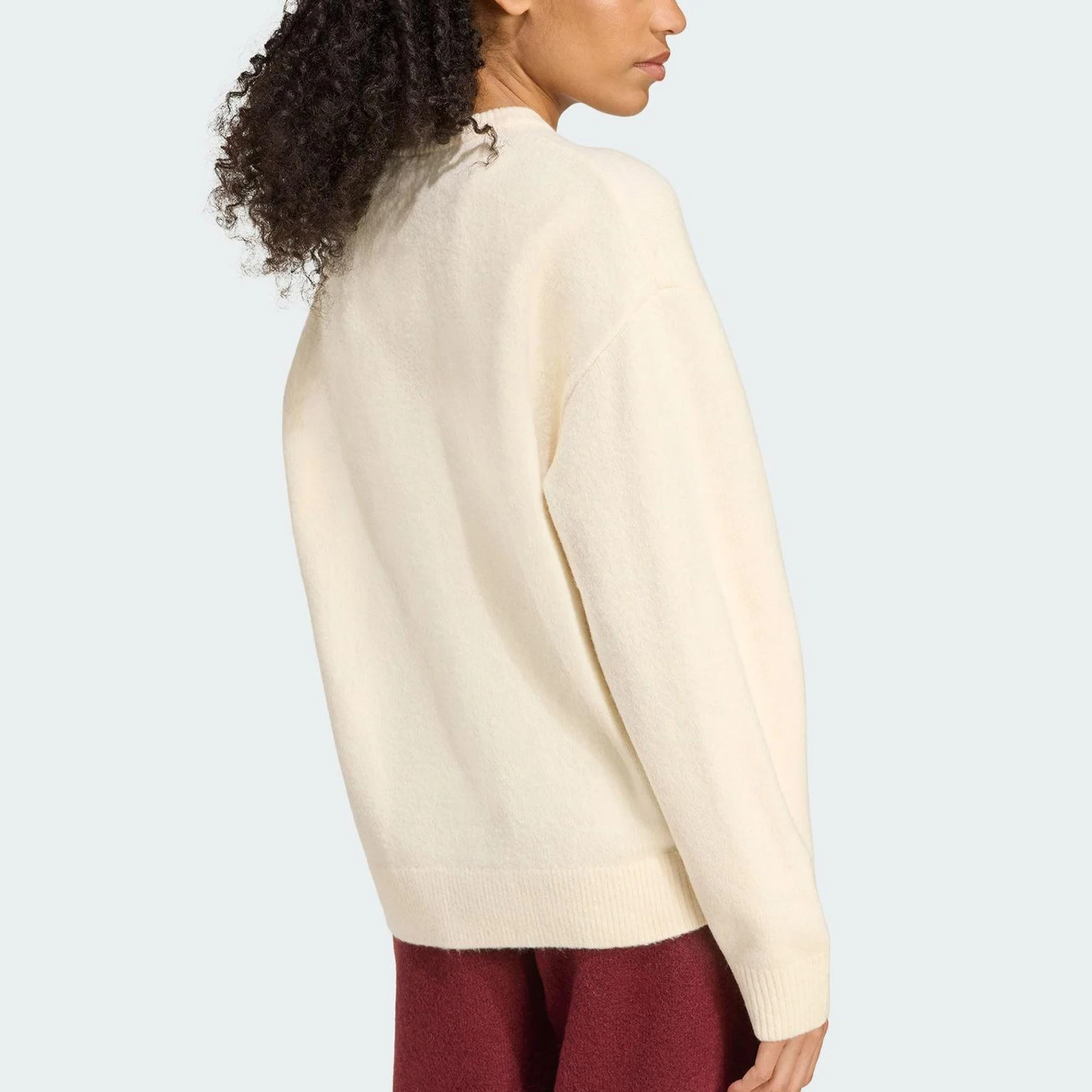 Adidas genuine clover women's round neck knitted loose pullover KF2339