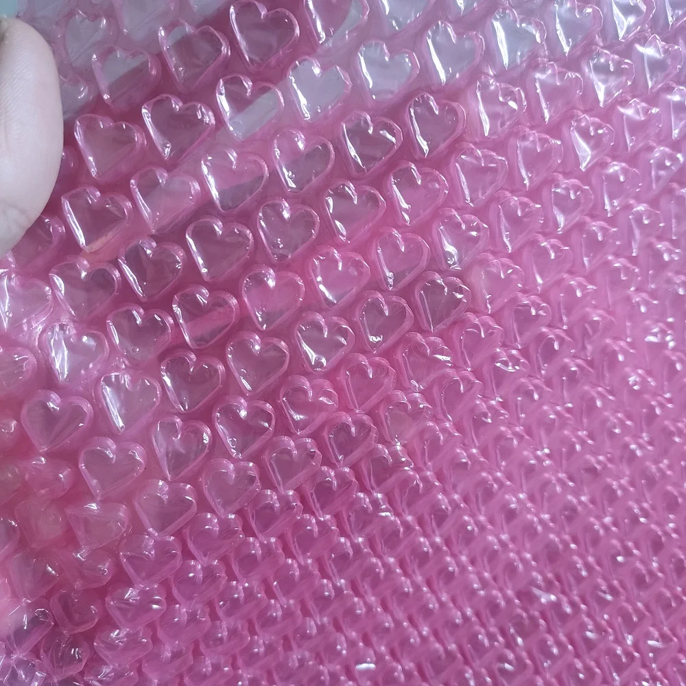 30cmx5Meters Rose Red Color Bubble Mailers for Gift Box Shipping Shockpoof Packaging Wrap Pack Love Heart Bubble Film Roll