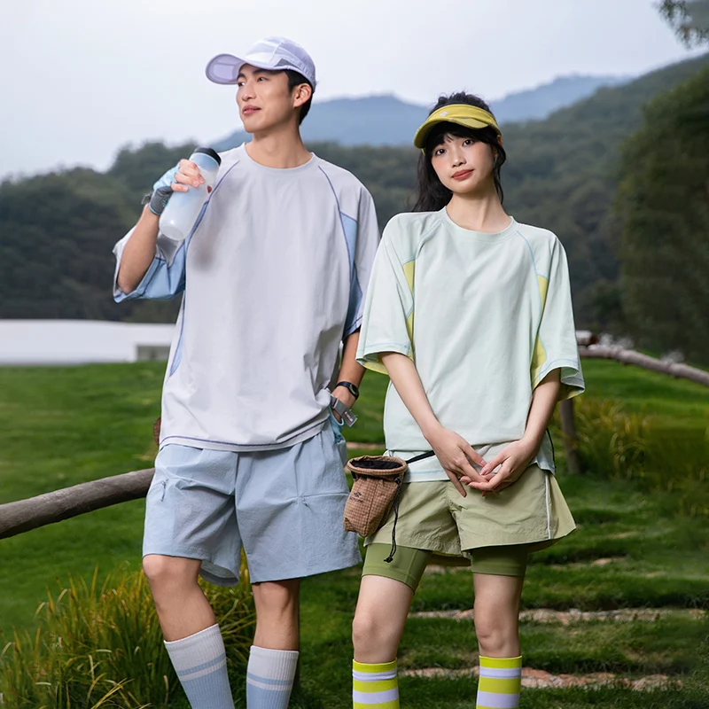 Summer Outdoor Sport Casual Quick Dry City Hiking Cycling Short Sleeve T-shirt for Men Women Streetwear Loose T Shirts Tops