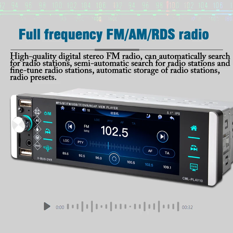 Android/ios bidirectional interconnection Bluetooth version: 4.2 Screen size: 5.1 inches
