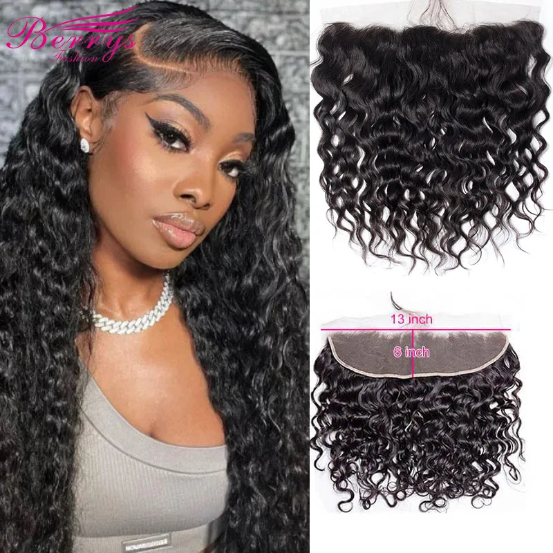 Water Wave 13x6 HD Kant Frontals Braziliaanse 13x4 Kleine Knoop Natuurlijke Haarlijn 4x4 Virgin Hair Extensions Transparant Kant Frontaal