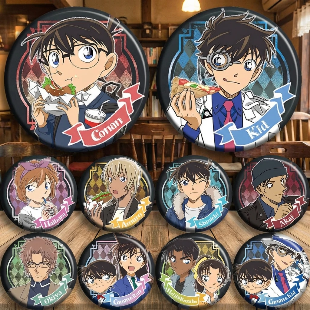 

Detective Conan Kaito Kid Anime Badge Pin 2D Brooch Hanging Accessory Poster Collection Gift for Fans Merchandise P Style