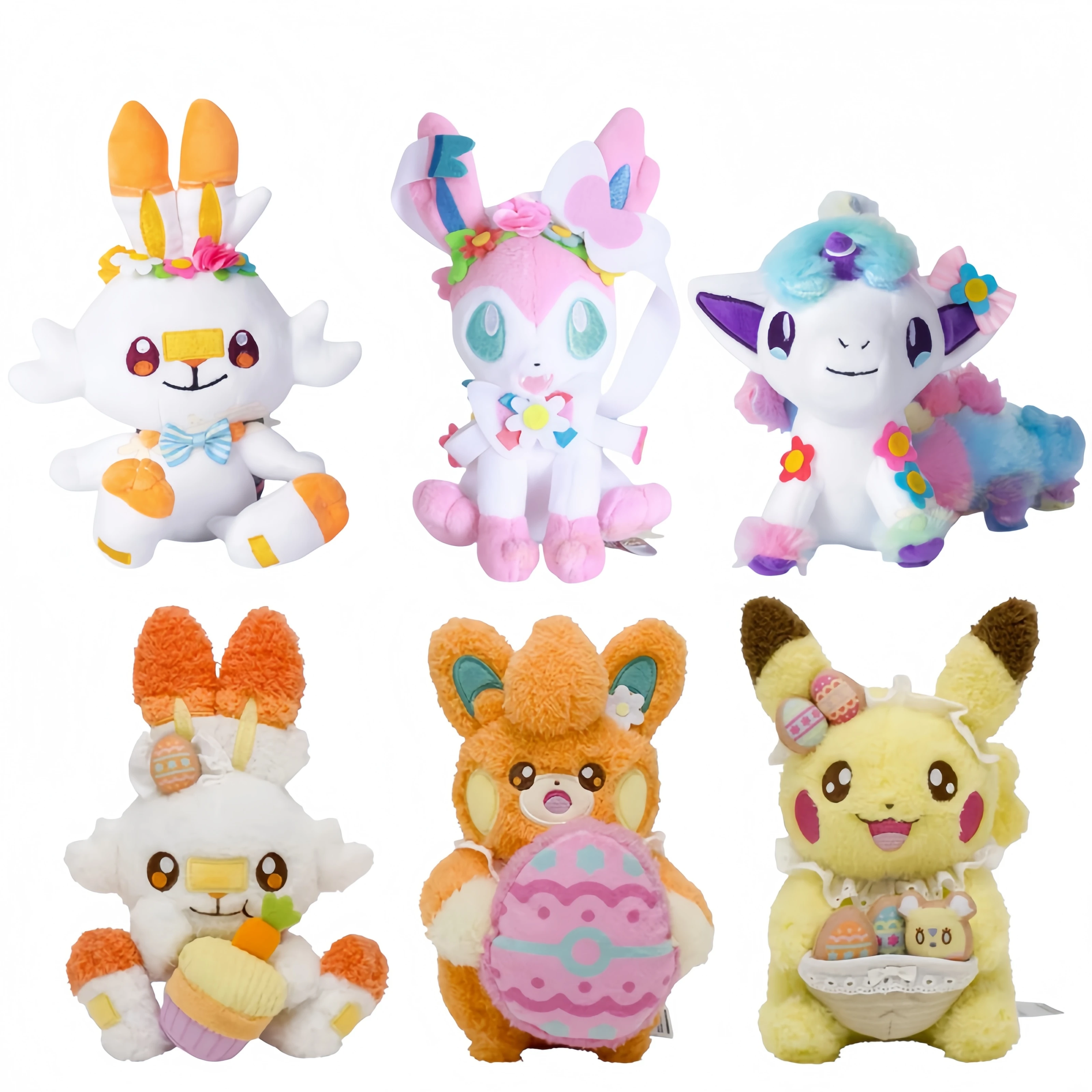 

Pokemon Plush Easter Series Pikachu Eevee Scorbunny Sylveon Ponyta Pawmi Plushies Toys Hobbies Kids Xmas Birthday Gifts