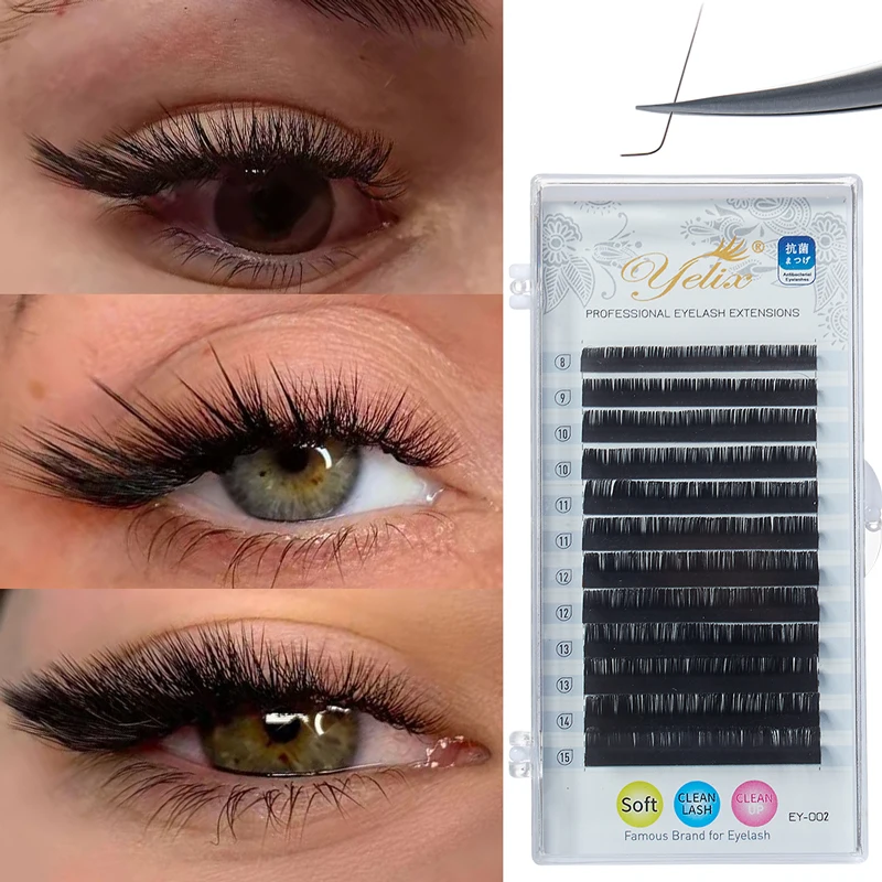 Yelix L Eyelash L+/LC/LD/LU(M) Curl Individual Eyelashes Natural Silk Mink Matte Extension False Lashes Faux Cils Lashes