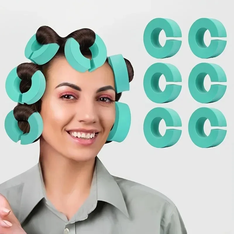 

12PCS Heatless Hair Curlers Sponge Foam Rollers Curling Clips C Shape Portable Soft Curls Sleeping Flexi Rods Hair Styling Tools