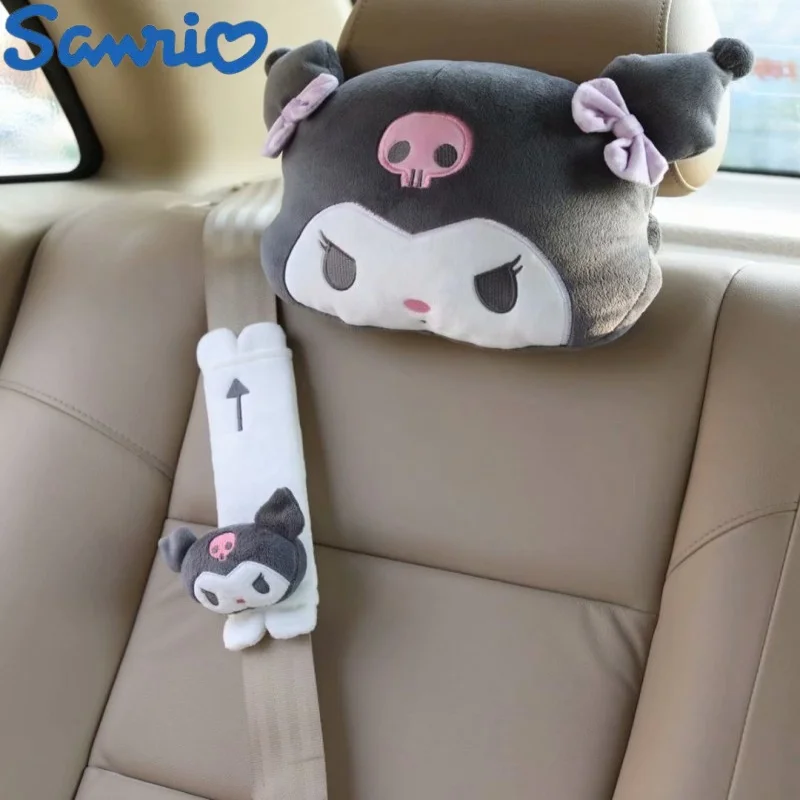 

Плюшевая игрушечная Автомобильная подушка-подголовник Sanrio Hello Kitty Kuromi, подушка на шею, чехол для ремня безопасности, Аниме фигурки, мягкие автомобильные принадлежности, милая плюшевая игрушка