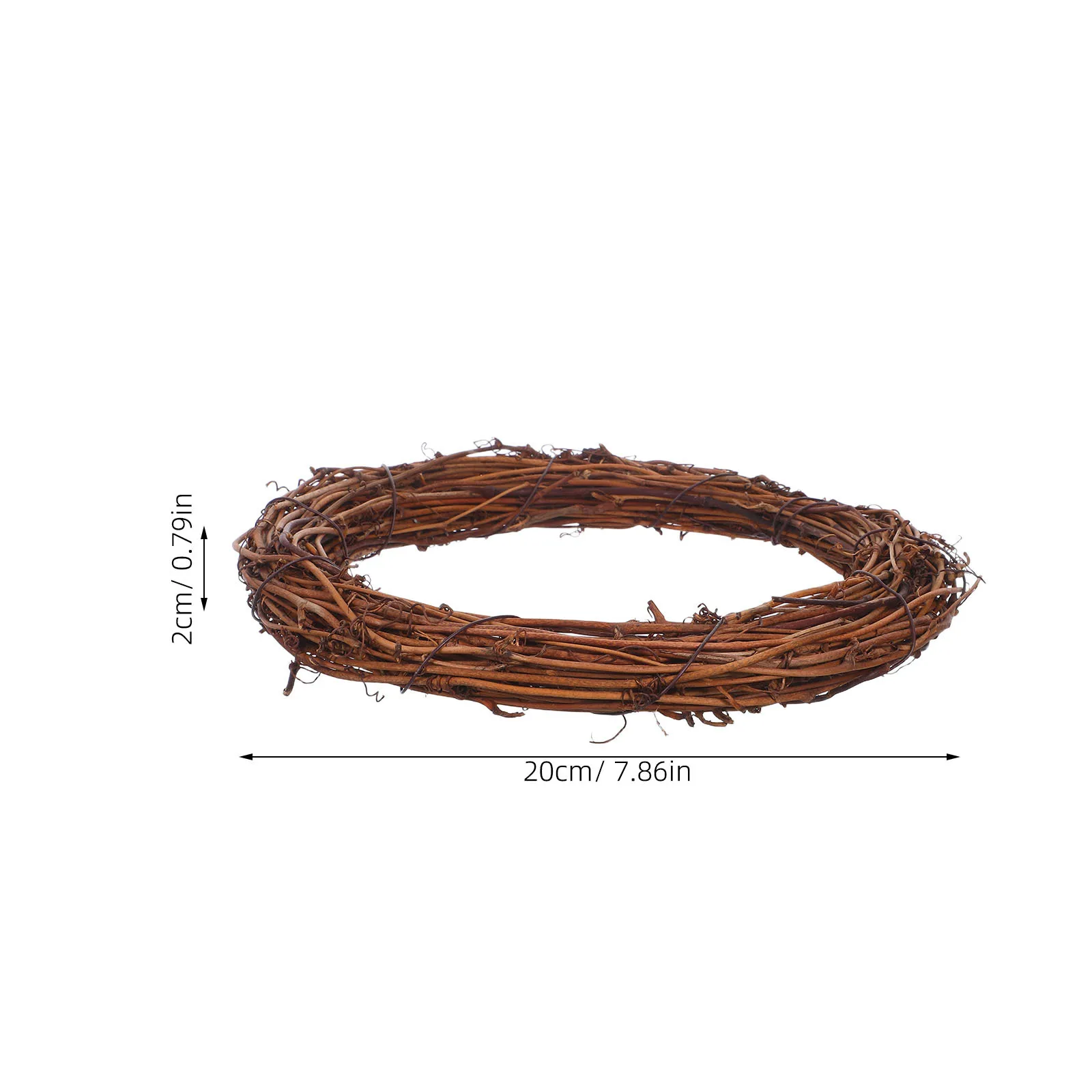 4 قطع من إكليل الزهور العتيق: قاعدة إكليل الروطان الريفي مقاس 7.86 بوصة لحرف العنب اليدوية - حلقة غصين طبيعية لحفلات الزفاف المنزلية #6