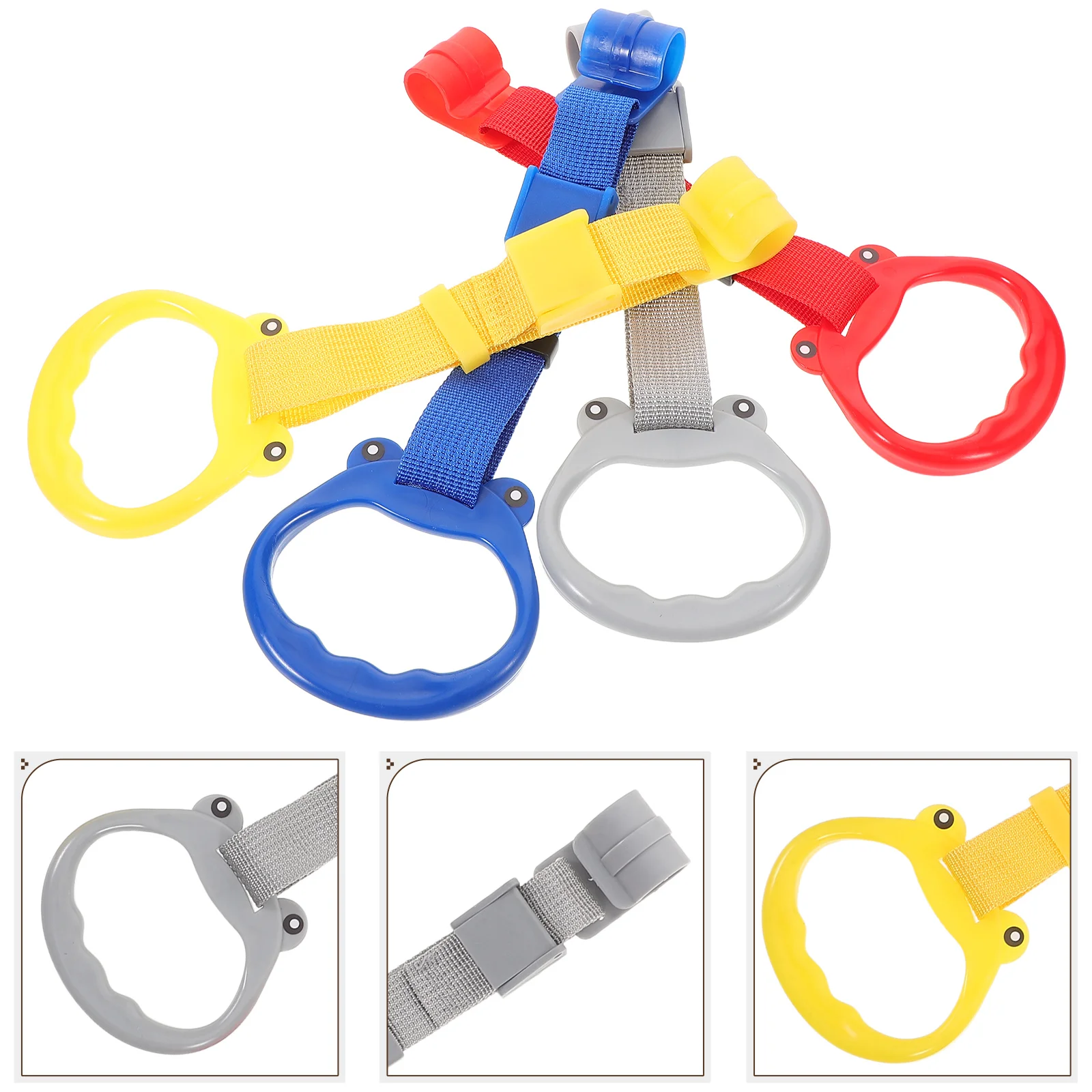

4pcs Adjustable Pull Up Rings For Playpen Toddler Walking Assistant Stand Up Support Learning Walk Ring Playground Fence