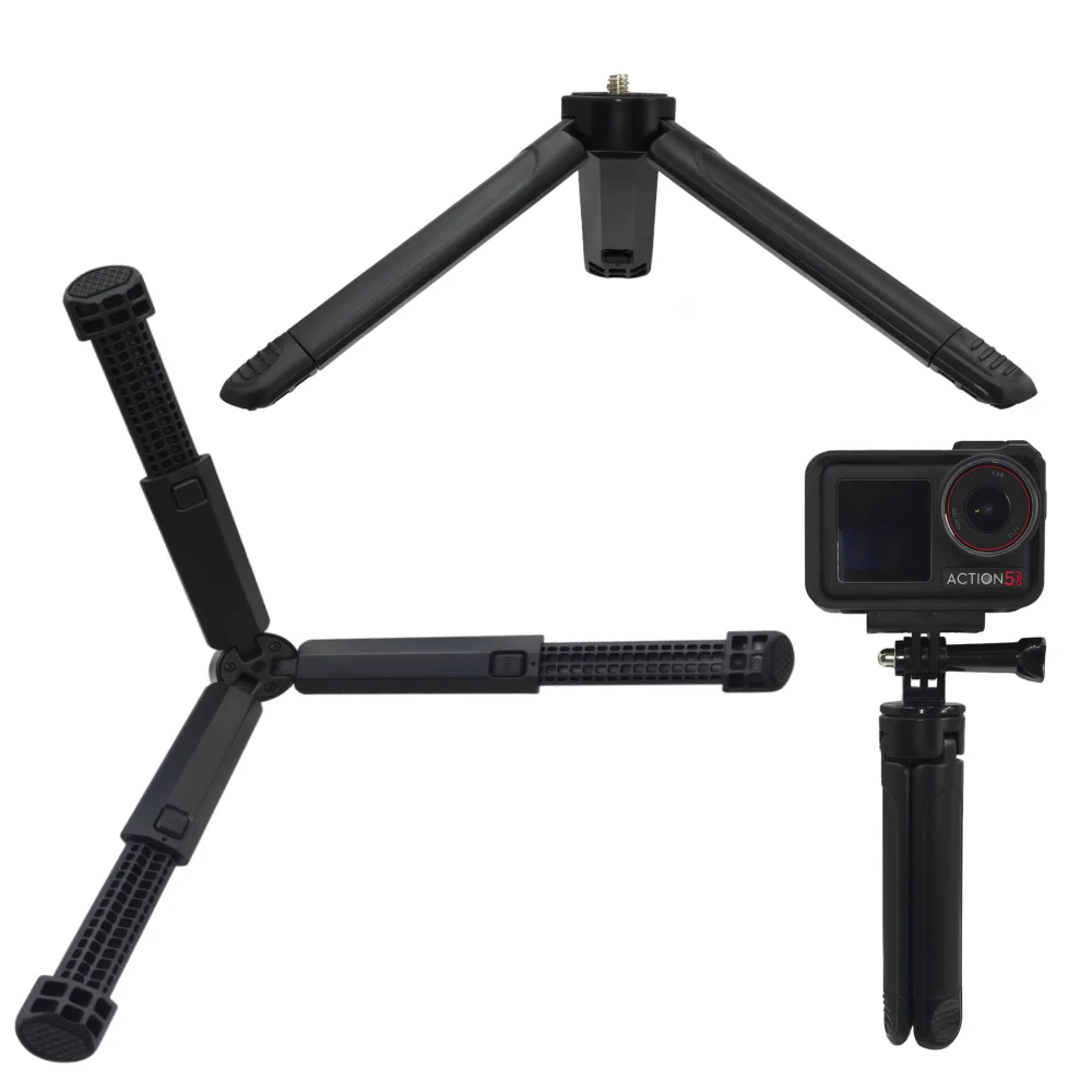 Extendable Mini Tripod Grip With 1/4 Inch Screw Stand For Action Camera Phone