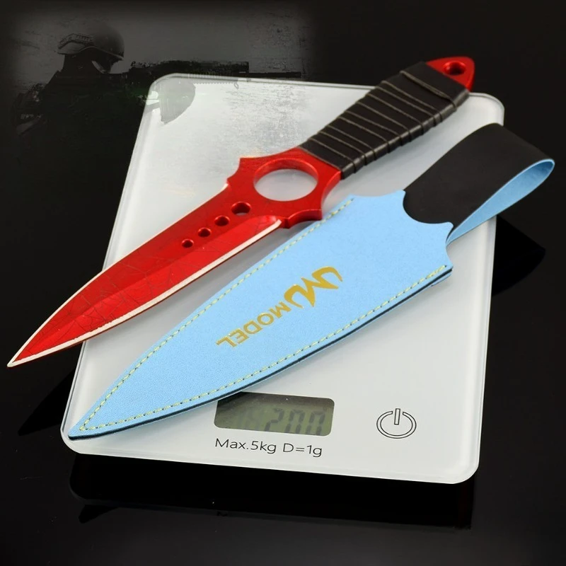 26cm/10.24in GO Skeleton Toy Knife Crimson Net Metal Craft Ornament Model Game Periphery Collection Desktop Display Gift for Boy