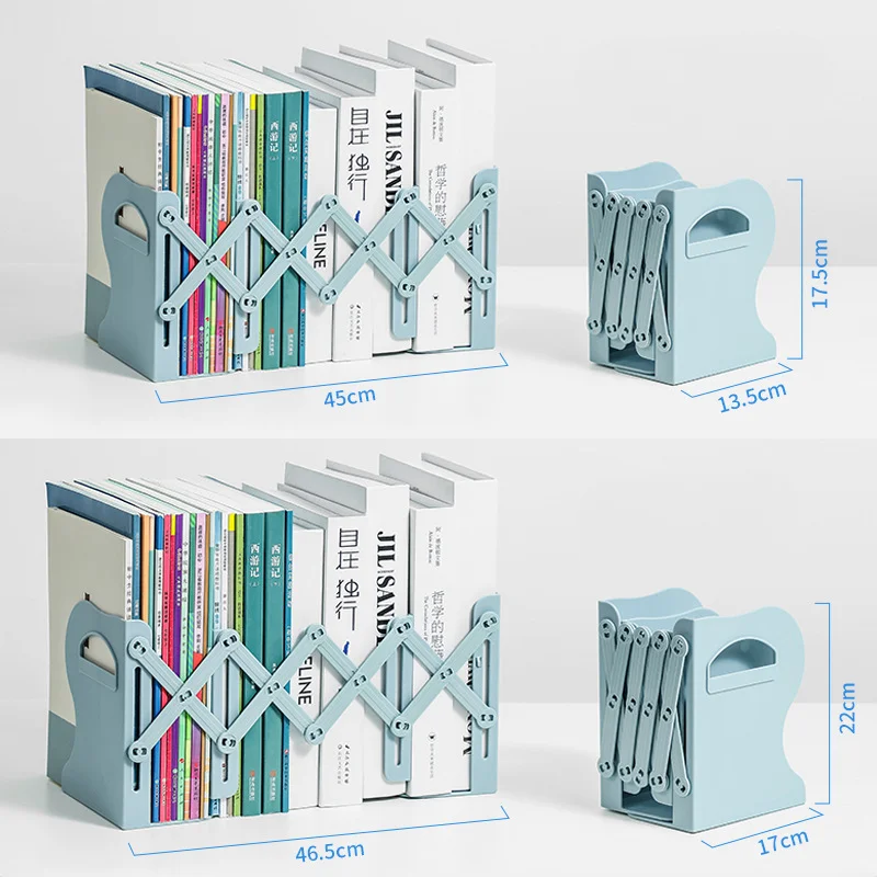 Retractable Bookshelf with Pen Holder Integrated Desktop Book Storage Rack Bezel Book Clip Folding Fixed Book Stand