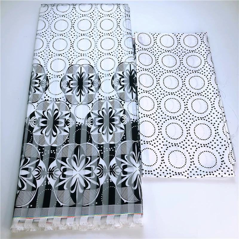 

African Silk Organza Fabric African Print Wholesale Ribbon Organza Silk Satin Material 4+2 Yards