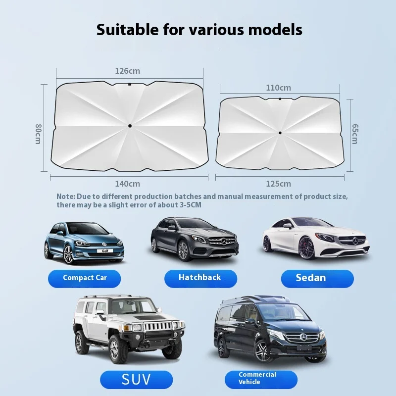 مظلة السيارات مظلة الزجاج الأمامي للطي مظلة المظلة الأمامية نوع الشمس الظل لنافذة السيارة الصيف الشمس حماية الملحقات