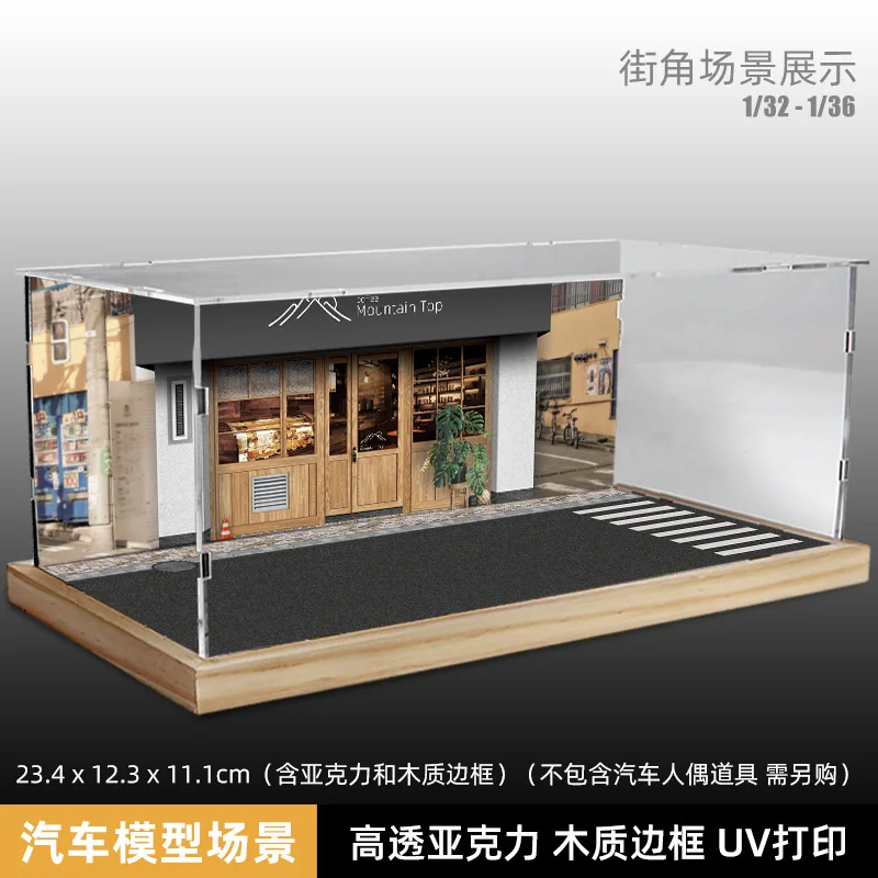 1:32 Simulation Car Parking Lot Street view Scene Vehicles Dioramas Car Model Figure Display Cabinet Box Toy Collection Gifts