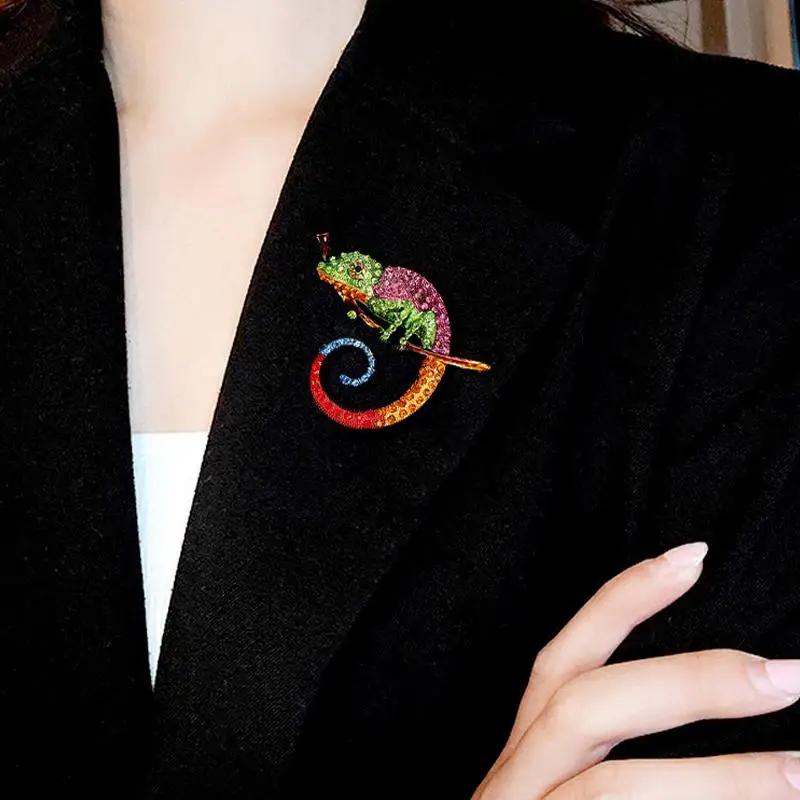 Multicolor Lizard Brooch Pins Fashion Animal Brooch Jewelry Gift Chameleon Pins