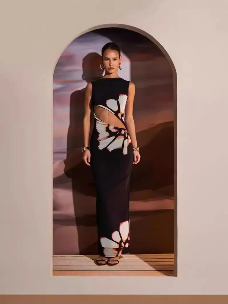 Dresses Womens Gothic Sleeveless Altgoth Blackless Punk Bandage Hipsters Y2K Dark Nightclub Sensual Daring Alternative Commuting