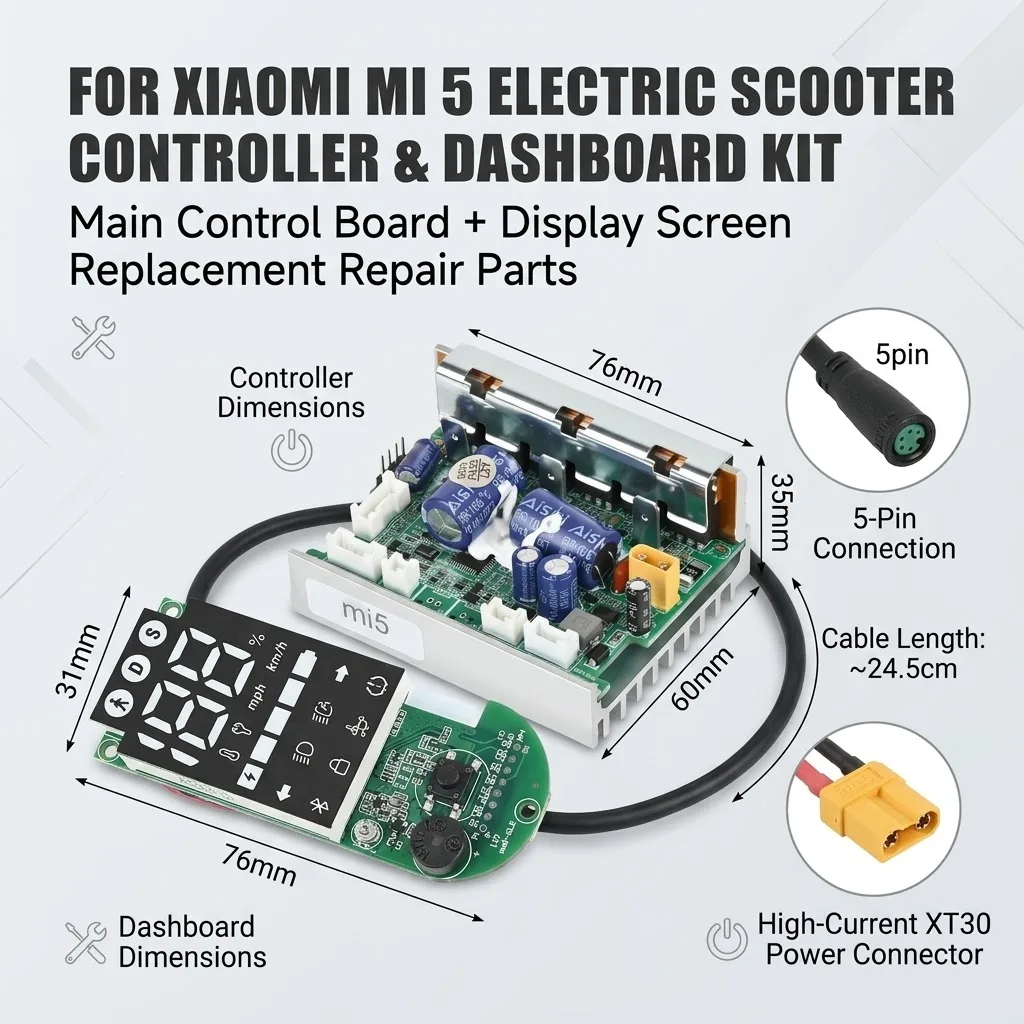 

For Xiaomi Mi 5 Electric Scooter Controller & Dashboard Kit, Main Control Board Display Screen Replacement Repair Parts