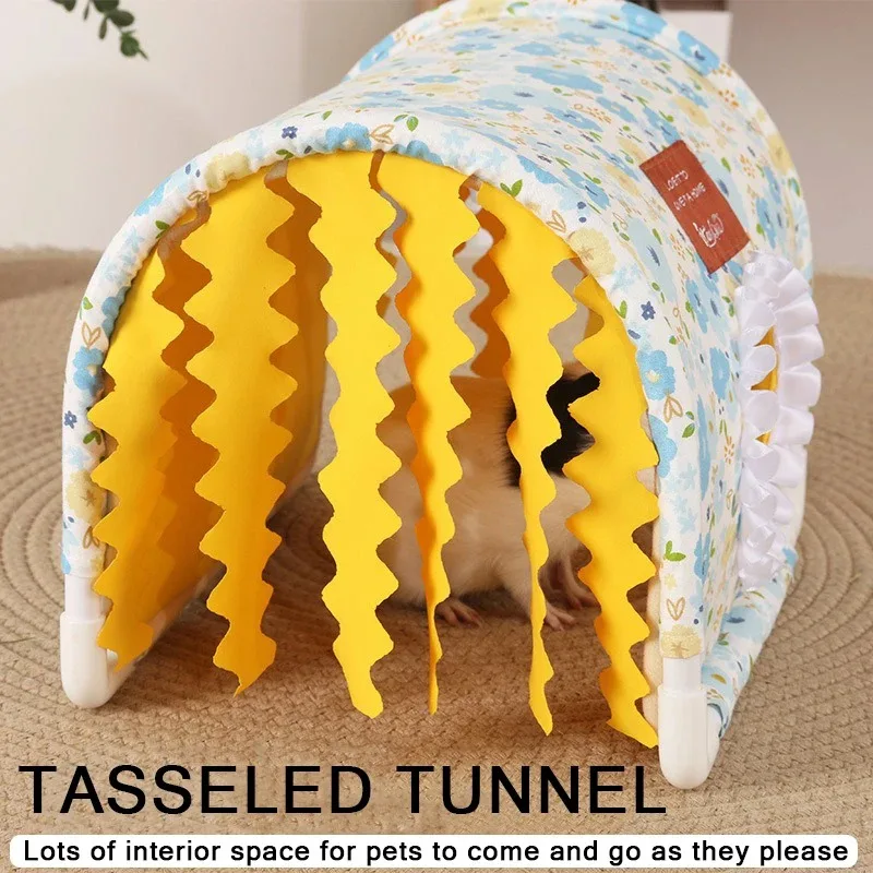 Hamster Shelter Triangle Tassel Shelter Small Pet Nest for Small Rabbit/Dutch Pig/Guinea Pig Small Animal Cage Pet Supplies 펫하우스