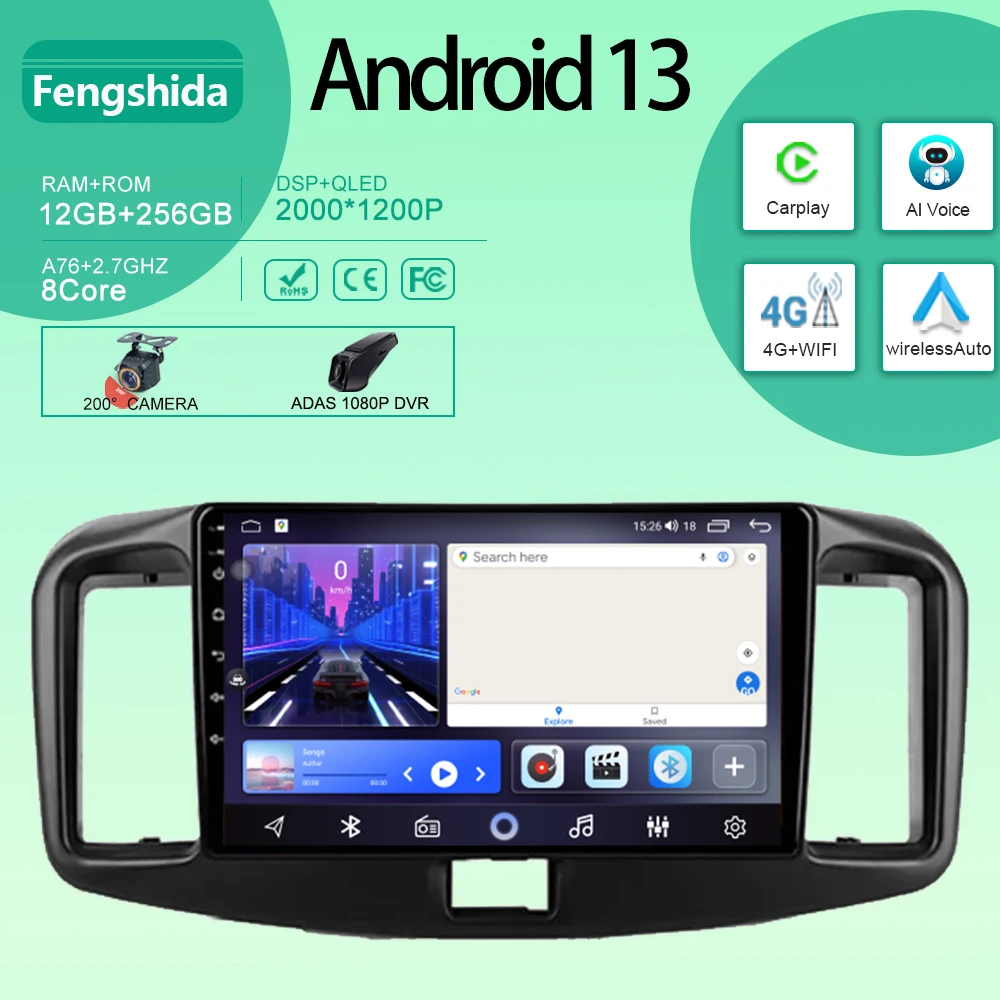 

Car Radio For Daihatsu Mira 2013 - 2017 Head Unit Multimedia Video Player Navigation GPS Android Auto QLED Screen 4G No 2din DVD