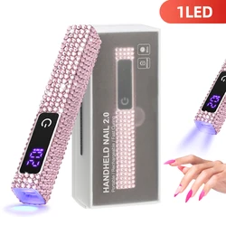 Handheld Drying Lamp Rechargeable Mini Nail Dryer With LED Screen USB Nail Dryer Machine UV LED Nail Lamp Flashlight Pen Design