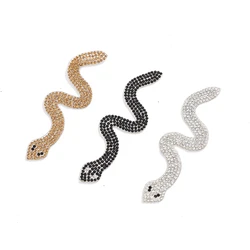 Cartoon Snake Rhinestones Patch Stripe DIY Iron On Patches For Clothing Thermoadhesive Patches On Clothes Tape Patch Sticker