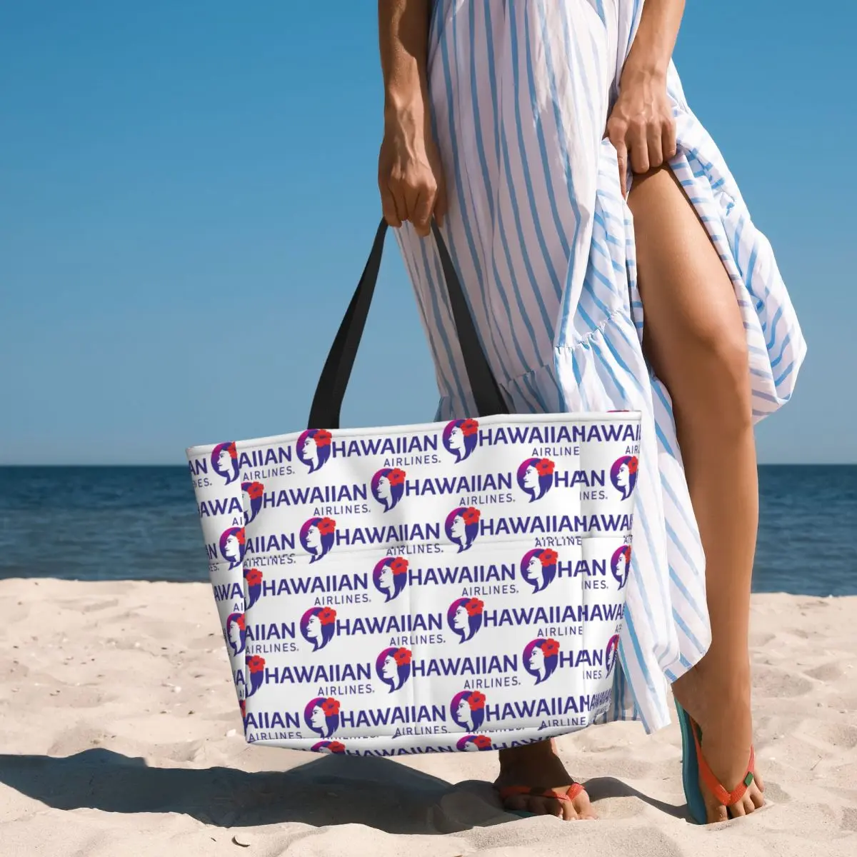 

Hawaiian Airlines Beach Tote Bag Sport Gym Yoga Duffle Large Tote Bag Women Travel Bag Fitness bag