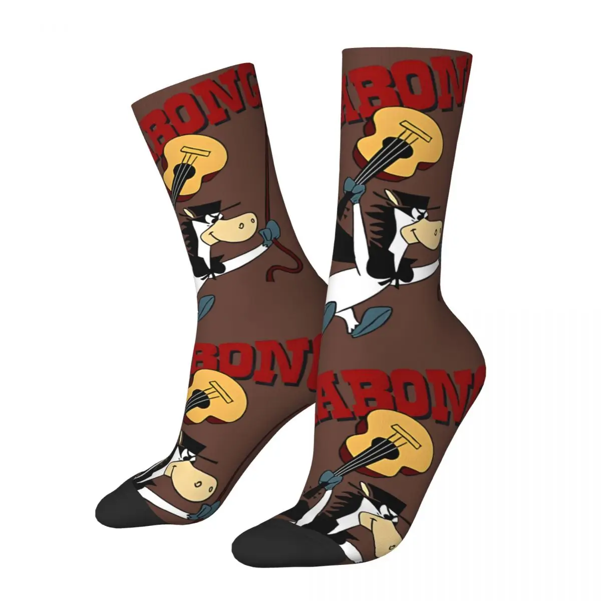 

Funny Happy Guitar Men's Socks Vintage Harajuku Q-Quick Draw McGraw Show Hip Hop Novelty Pattern Crew Crazy Sock Gift Printed