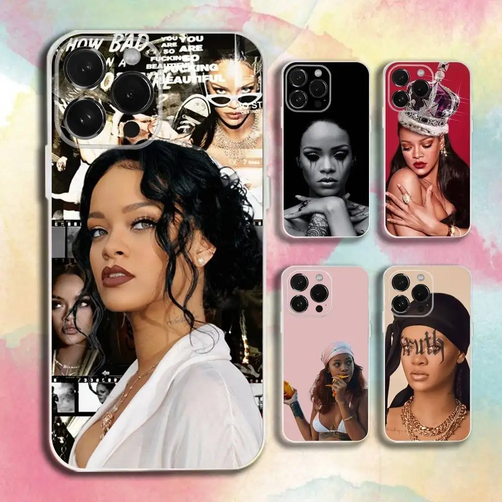 

Singer R-RIHANNA Phone Case For iPhone 16,15,14,13,12,11 Plus,Pro,Max,XR,XS,Plus,E,SE4,Mini Transparent Cover