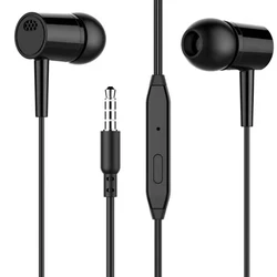 1PC Wired Headphones With Built-in Microphone 3.5mm Plug HIFI Audio For Mobile Phone Computer Electronic Product Accessories