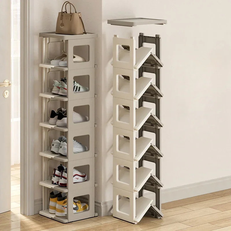 

Plastic Folding Shoe Rack Multi-Layer Household Shoe Storage Cabinet Free Installation Breathable Narrow Shoe Rack