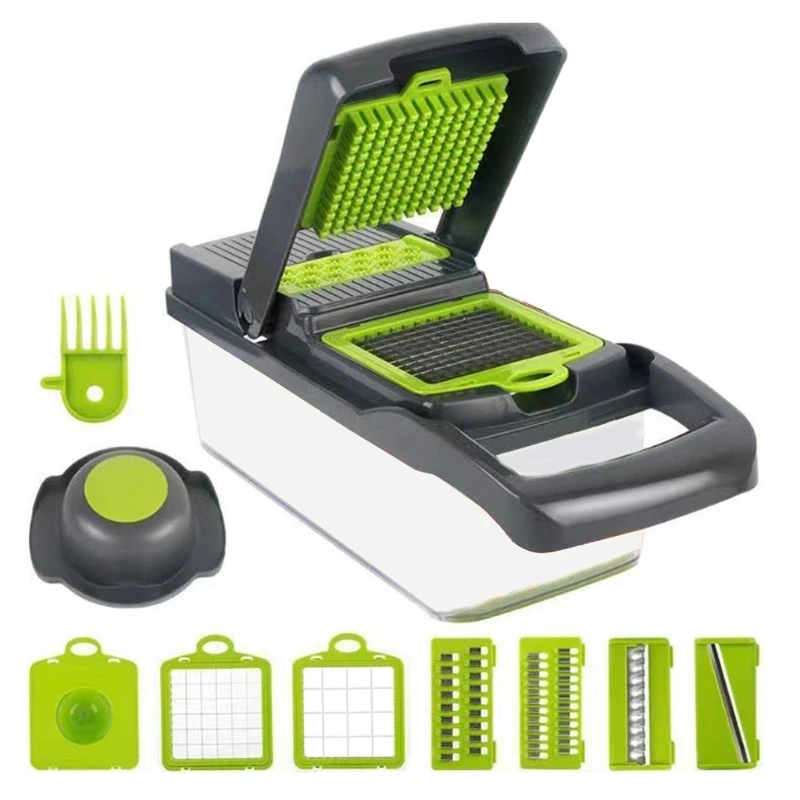 

12 in 1 Multifunctional vegetable cutter shredders slicer with basket fruit potato chopper carrot grater slicer mandoline