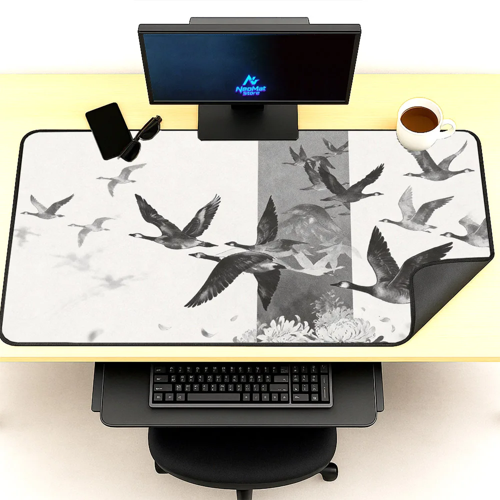 

Very Large Desk Mat Migratory Birds Mouse Mats Desktop Accessories Office Rug Aesthetic Mouse Pad 1200x600 Rubber Carpets 180x60