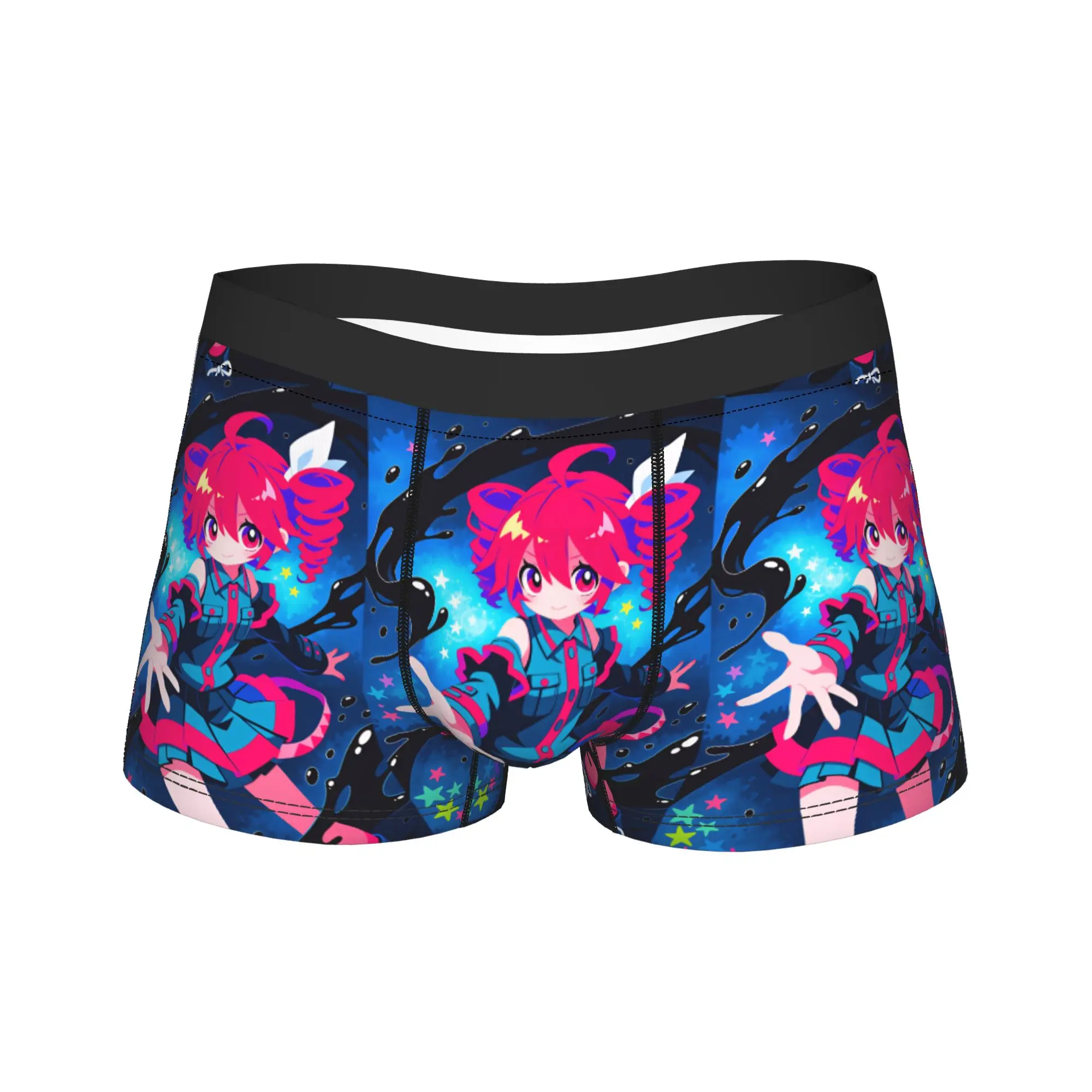 Kasane Teto Character Underwear  Funny Underpants Pattern Shorts Briefs For Men Pouch Plus Size Trunk