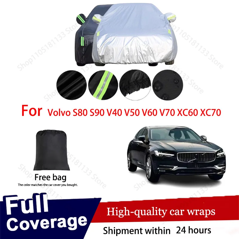 For Volvo XC90 Car Cover Custom Fit Waterproof Windproof All Season Heavy Duty Protection Outdoor Indoor Use Rain Snow UV Dust