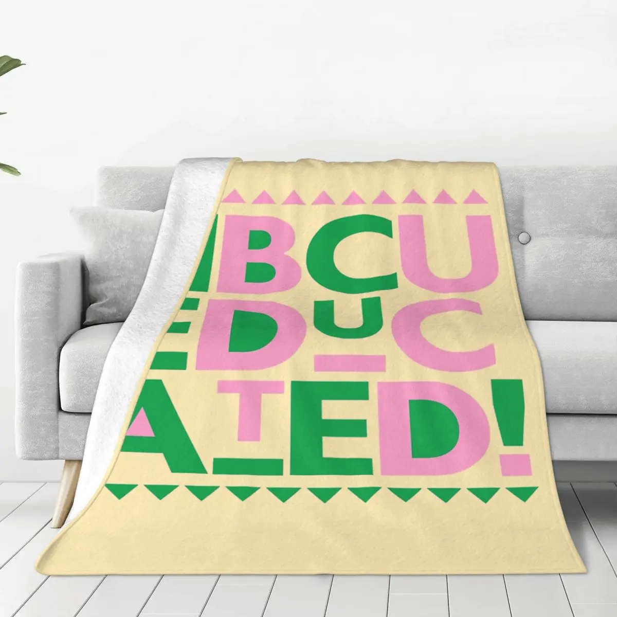AKA HBCU Educated Blankets Soft Warm Flannel Throw Blanket Bedspread for Bed Living room Picnic Travel Home Couch