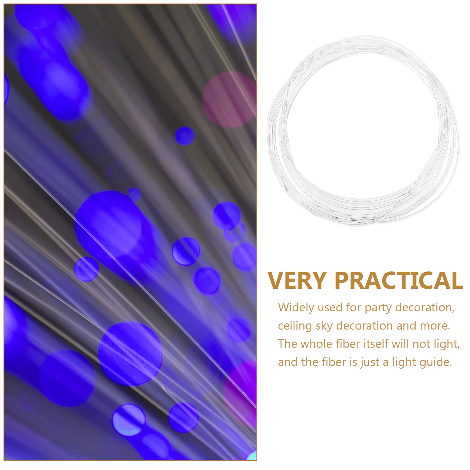 1Pcs Optical Fiber Light Guide Solid Transparent Plastic Fiber Mma Material 2m Bright Color Emitting Party Ceiling Sky