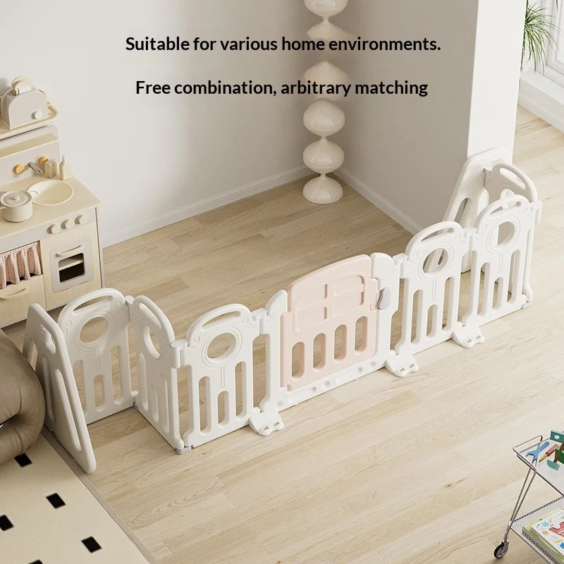 

Трехсекционный детский манеж для дома, безопасный игровой манеж, портативный складной защитный барьер, простая установка, детский манеж-ограждение