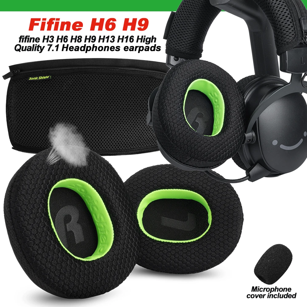 Earphone Pads for Fifine H3 H6 H8 H9 H13 H16 7.1 Replacement Earpads Headphones Earmuffs Soft Mesh Memory Covers Sponge Protein