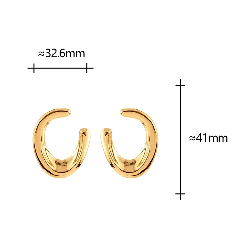 

Tibetan Silver 18K Gold Plated Letter C Stud Earrings for Women Minimalist Irregular Fashion Jewelry Trendy Accessories