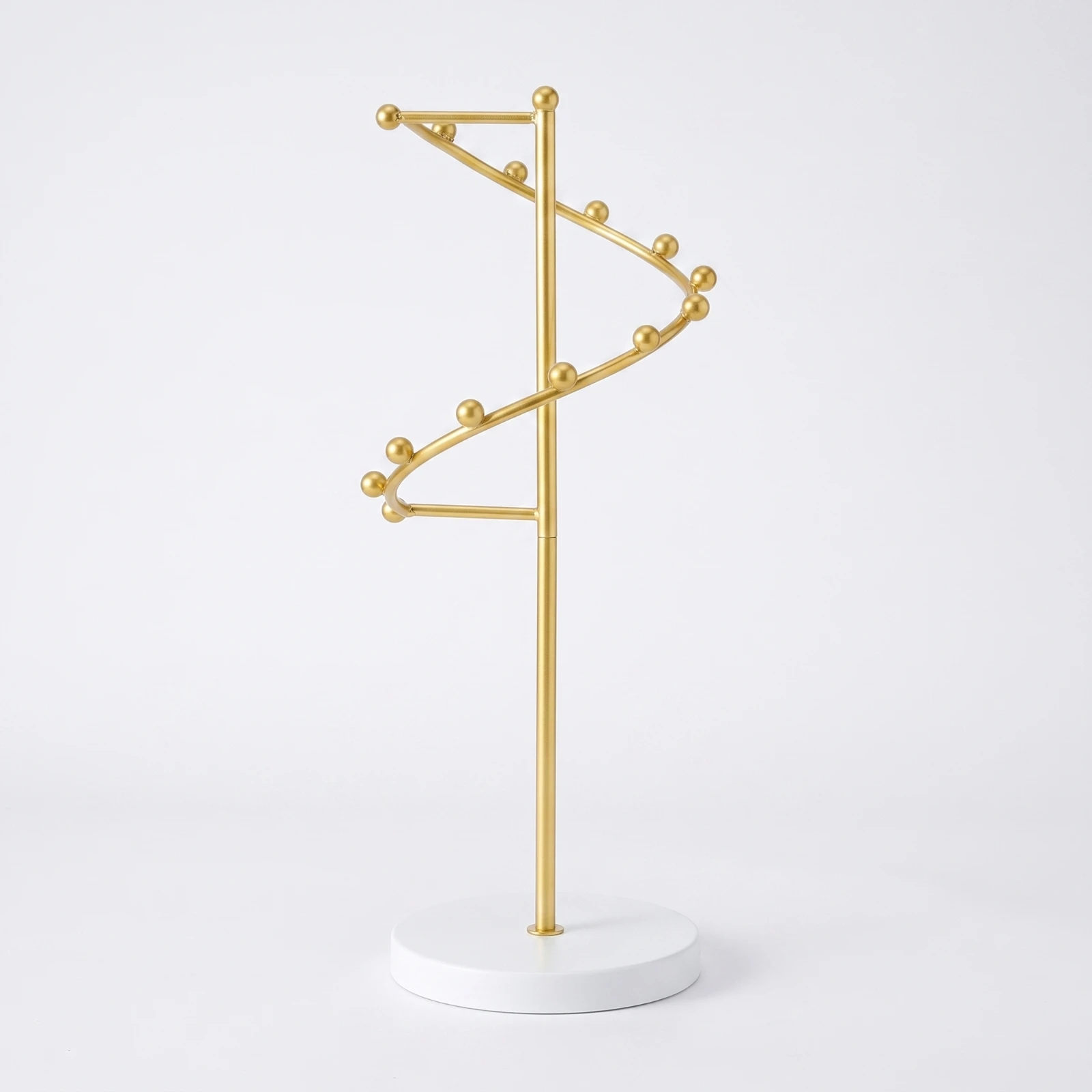 Jewelry Stand with Spiral Branch Countertop Necklace Holder with Round Base Necklace Holder Tangletangle-Preventing Polished