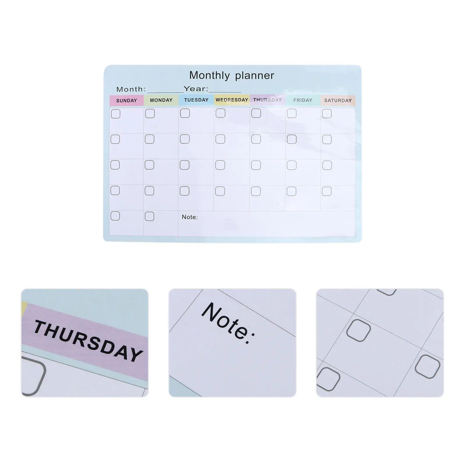 

1Pcs Magnetic Monthly Plan Board Premium Erasable Refrigerator Schedule Board Multi-Use Home Calendar Planner Pet Surface Wipe