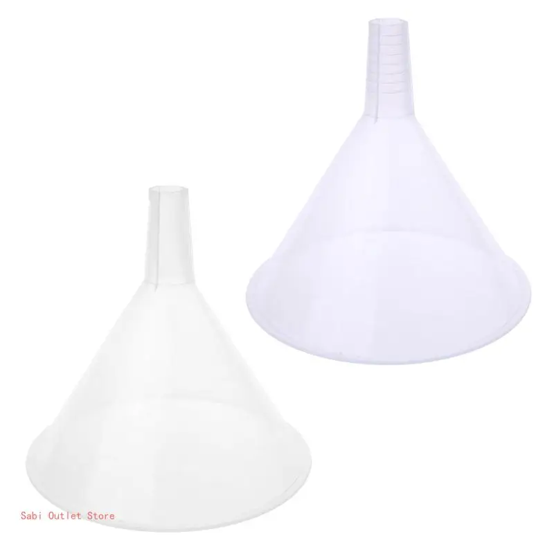 150mm Plastic White Funnel For Garage / Car Liquids / Laboratory / K