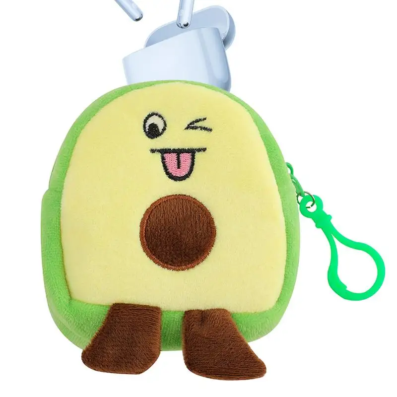 Cute Avocado Plush Coin Purse Fruit Small Wallet Change Holder Cartoon Plush Fashionable Avocado Plush Bag Pendant Small Soft