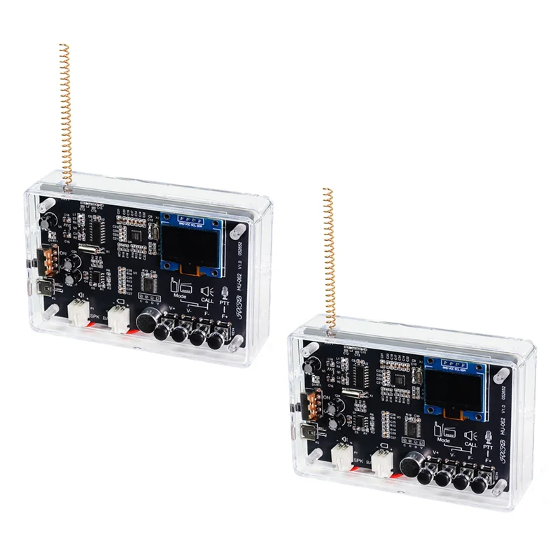 

2Set DIY Walkie-Talkie FM Radio Electronic Kit 87-108Mhz FM Radio DIY Electronic Kit OLED Display DIY Soldering Kit