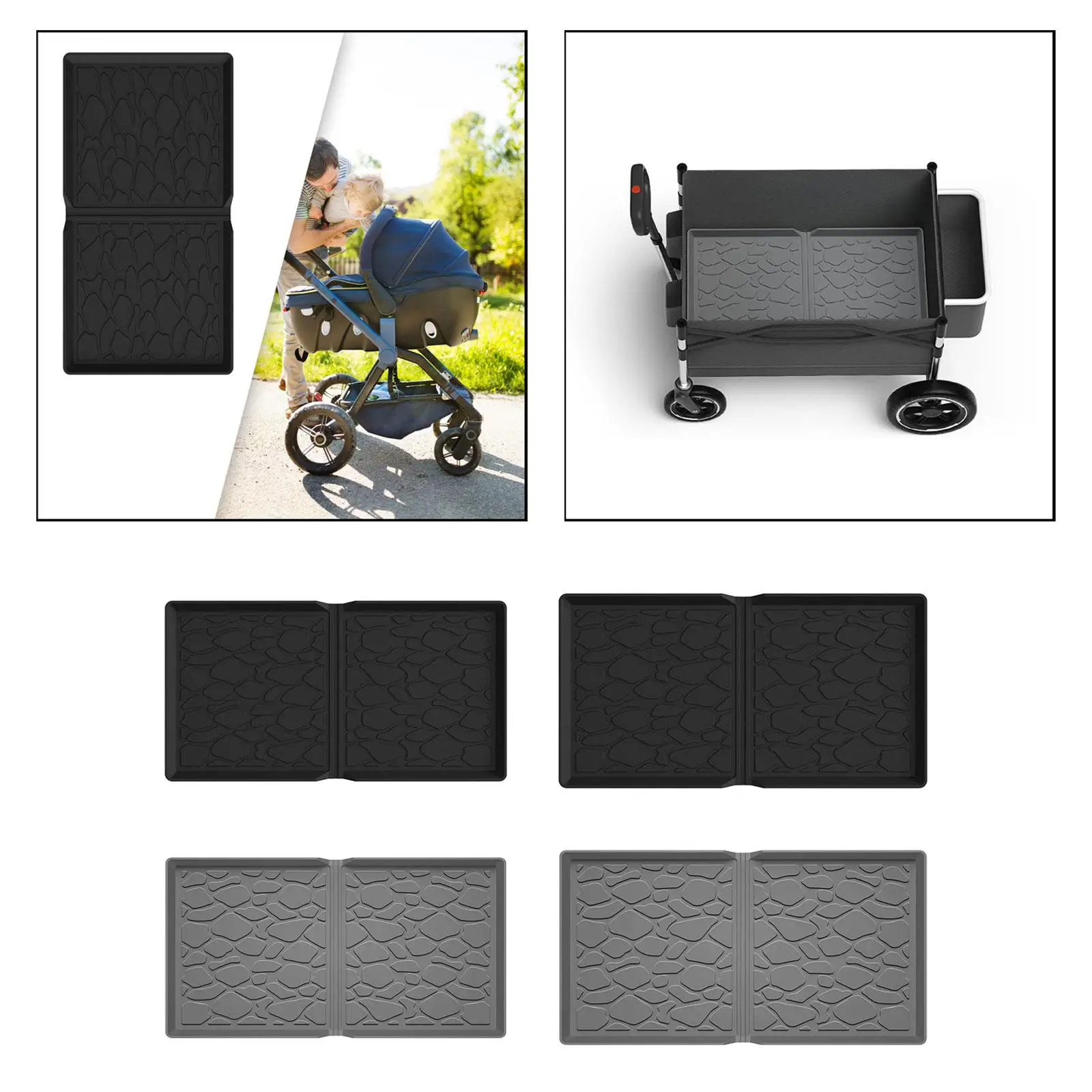 Silicone Stroller Wagon Mat Seat Cushion Durable Protection Prevent Dirt Water Spill Foldable Comfortable for Baby Toddler