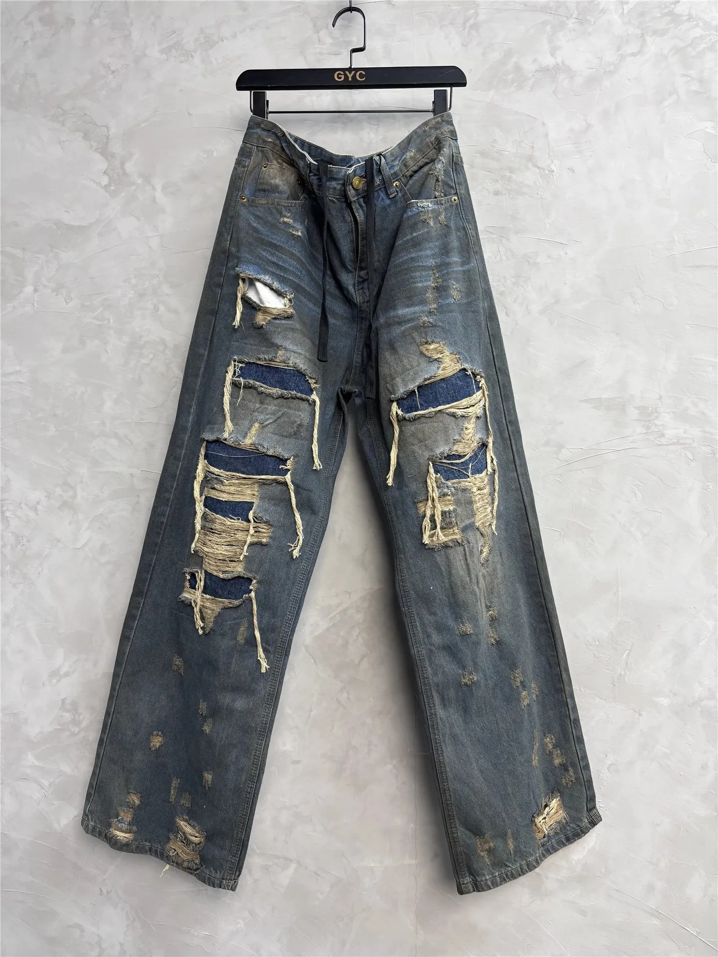 

Owen Seak Men’s Jeans Denim Cotton Men Gradient Flared Casual Pants Autumn Designer Luxury Long Trousers