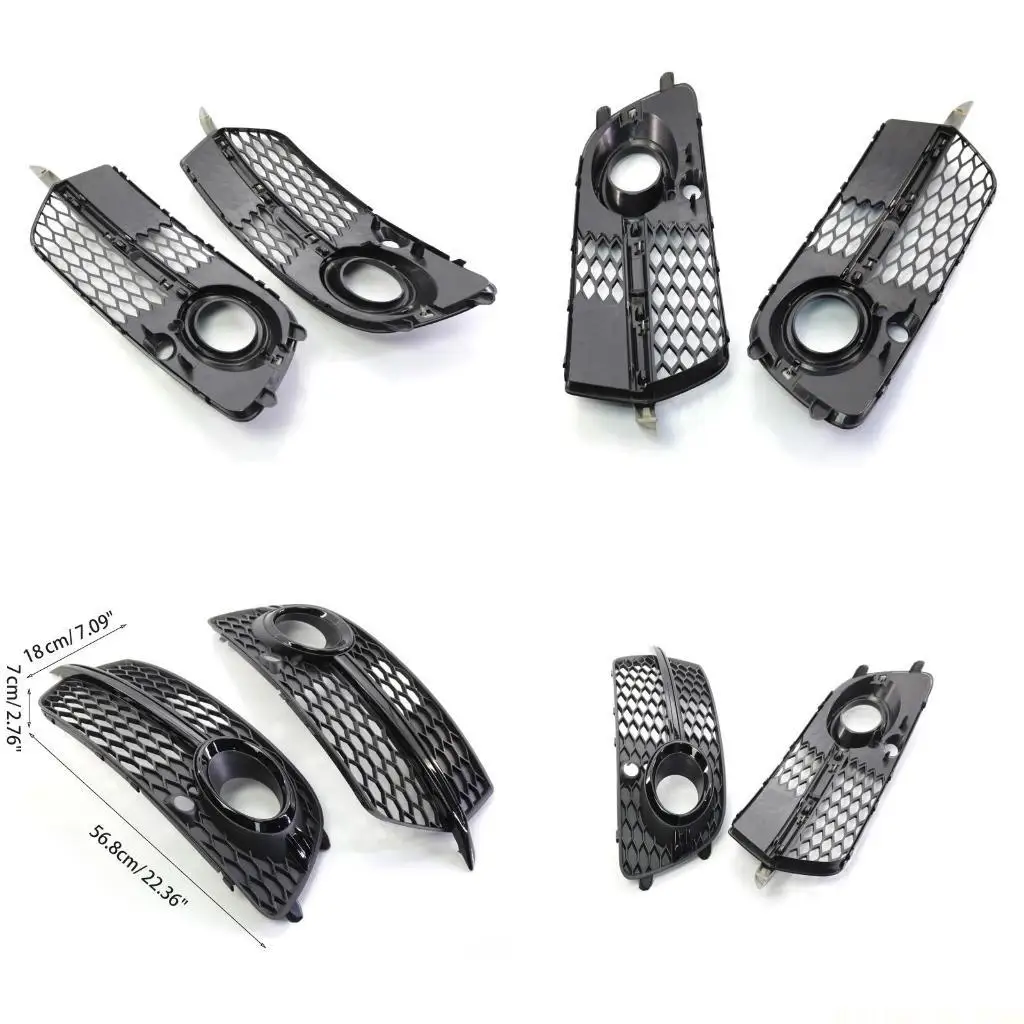 

J0MA 2Pcs Black Fog Lights Cover Grill Frame Surrounds Air Duct Fog Lamp Hood for Q5 Sport 13-16