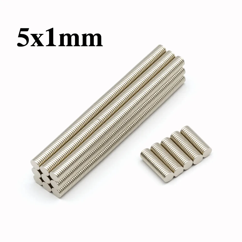 5x1 مللي متر سوبر قوية مغناطيس دائري مغناطيس النيوديميوم ندفيب N35 قوي دائم المغناطيسي imanes مغناطيس الثلاجة